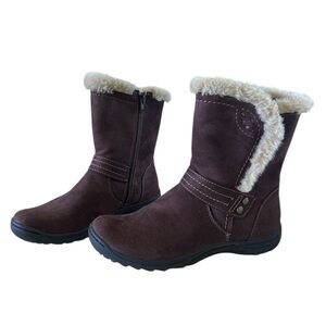 Earth Spirit Brown and Cream Faux Fur Winter Boots - Women's Size 8. NWOB